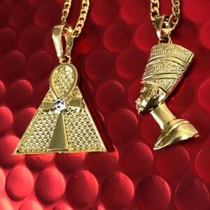 COPY - Ank necklace and africa mini map necklace